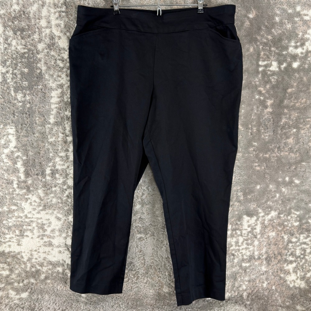 Croft & Barrow Plus Size 22W Short Effortless Stretch Pull On Pants Black Womens